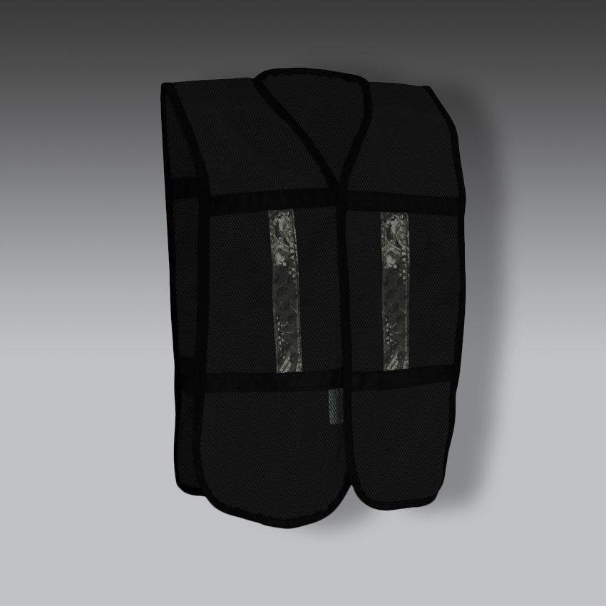chalecos para la seguridad industrial de malla ecofriendly con reflejante plastico   negro modelo sr 1010vbk marca jyrsa