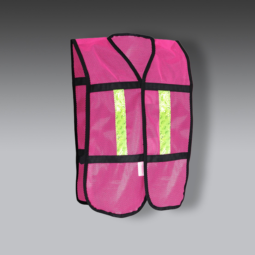 chalecos para la seguridad industrial de malla ecofriendly con reflejante plastico   rosa modelo sr 1010rocrl marca jyrsa