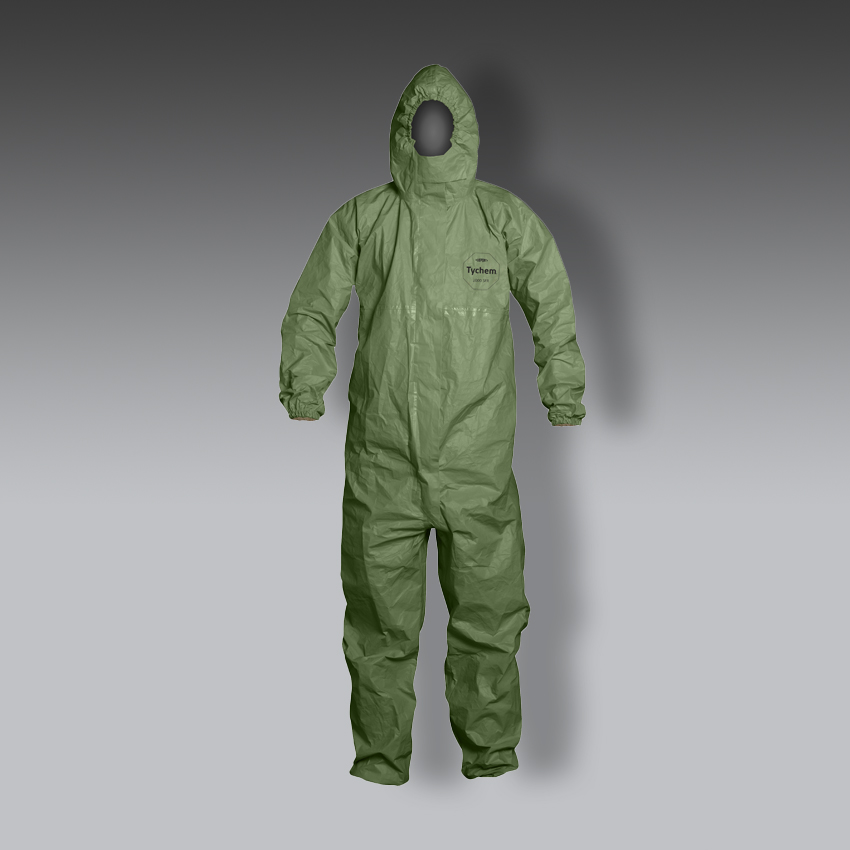 chalecos para la seguridad industrial dupont tychem 2000 sfr.overol con capucha modelo qs127t la marca tyvek