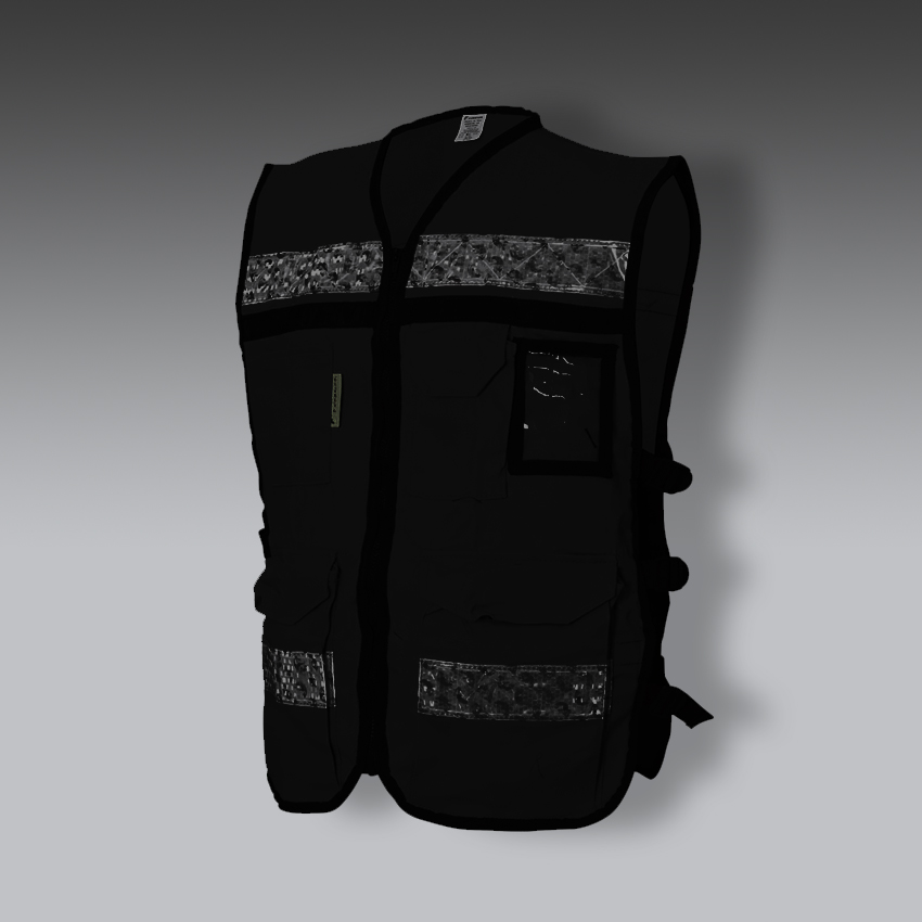 chalecos para la seguridad industrial rescatista de gabardina modelo sr 2020bkcr marca jyrsa