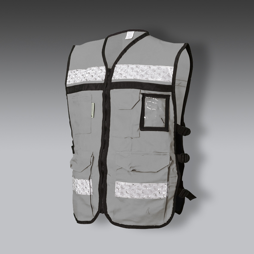 chalecos para la seguridad industrial rescatista de gabardina modelo sr 2020grcr marca jyrsa