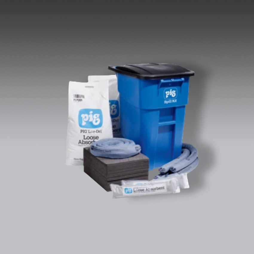 trajes para la seguridad industrial kit antiderrames pig en contenedor portatil grande modelo kit259 marca pig