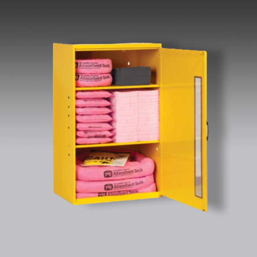 trajes para la seguridad industrial kit antiderrames pig hazmat en gabinete grande para montaje en pared modelo kit328 marca pig