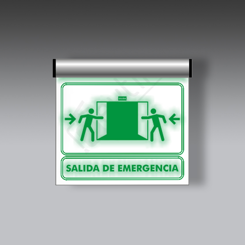 letreros para la seguridad industrial salida de emergencia perfil con luz led modelo modelo 197 marca extinpar